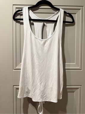 Classic White Women's Racerback Tank with Back Keyhole